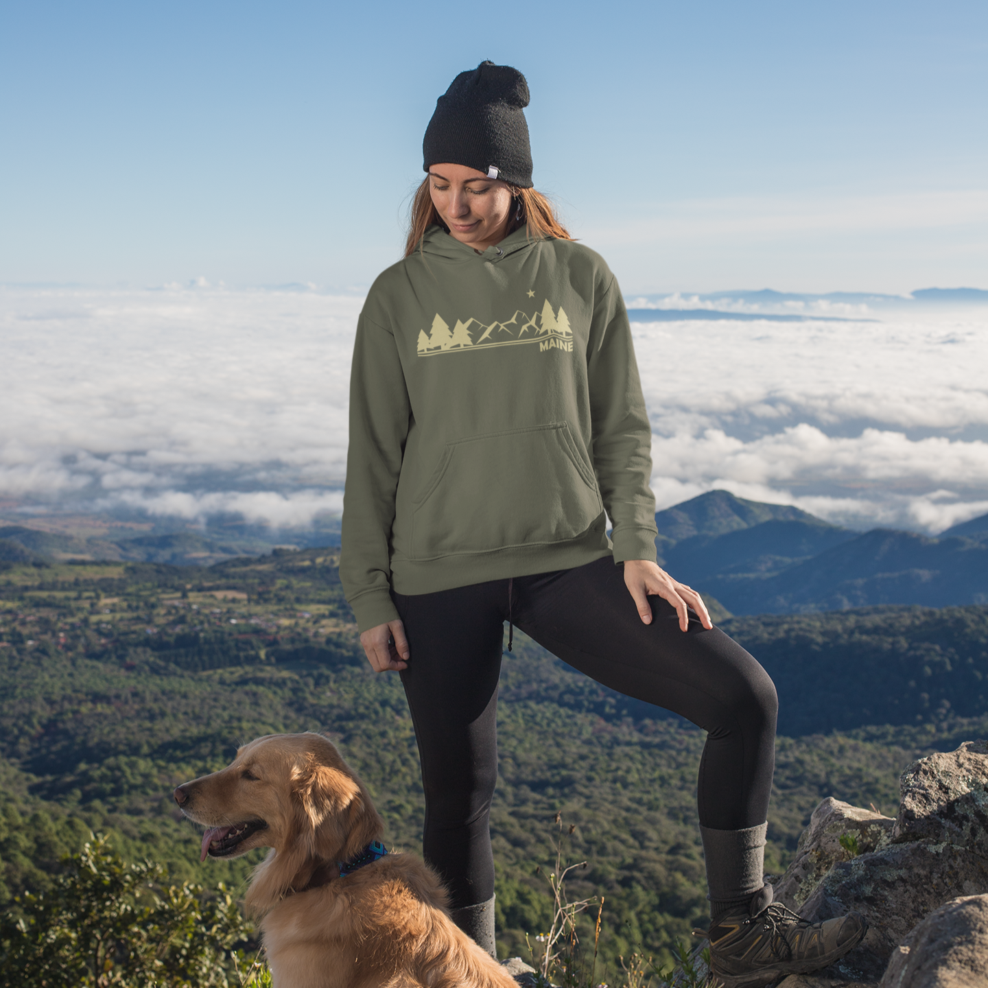 Maine Mountains - hooded sweatshirt