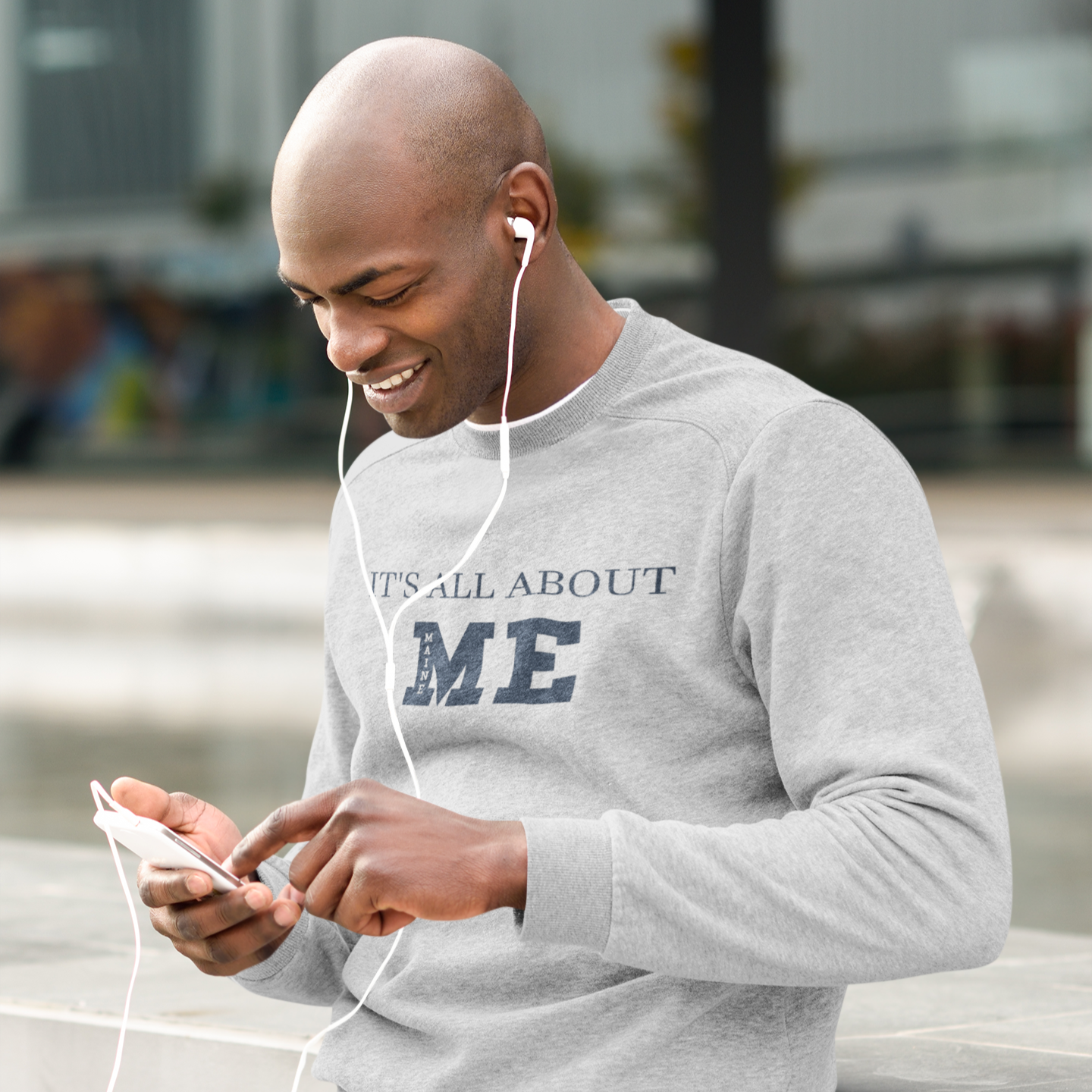 It's All About ME (Maine) crewneck sweatshirt - Heather Gray
