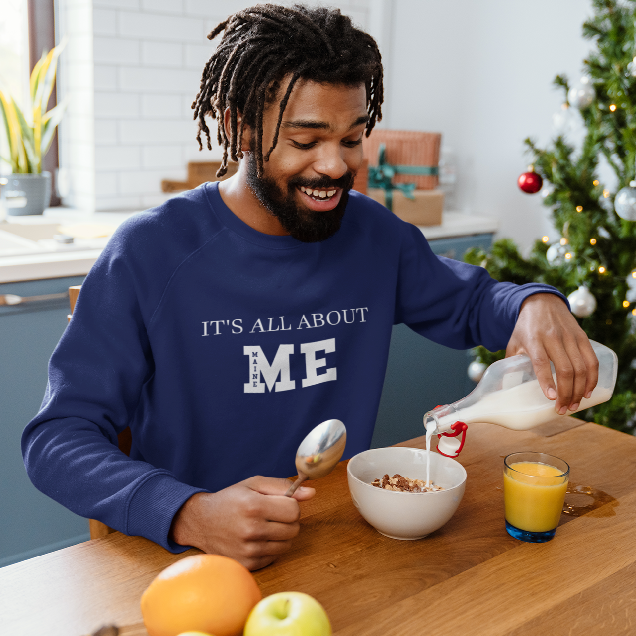 It's All About ME (Maine) crewneck sweatshirt - Team Navy Blue