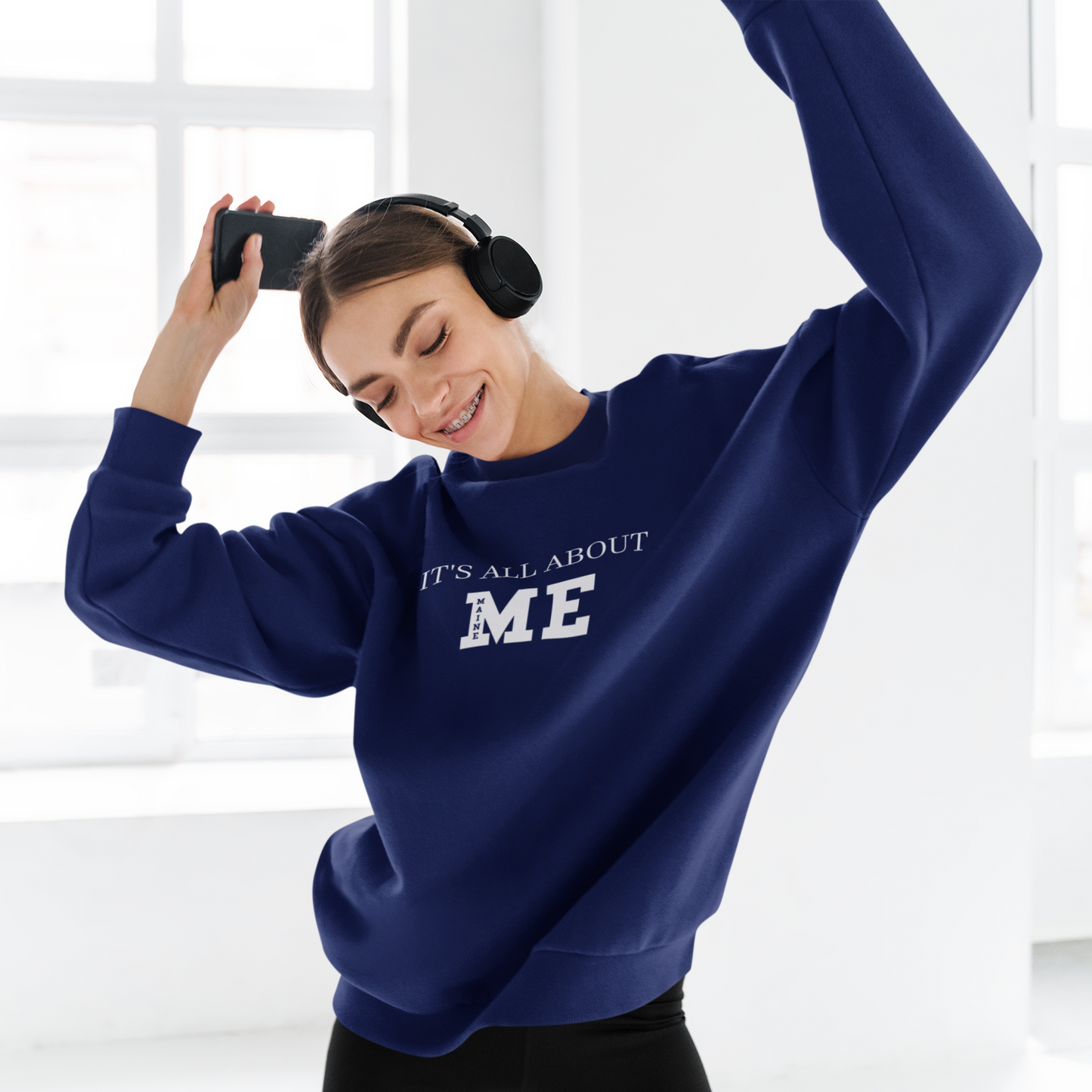 It's All About ME (Maine) crewneck sweatshirt - Team Navy Blue
