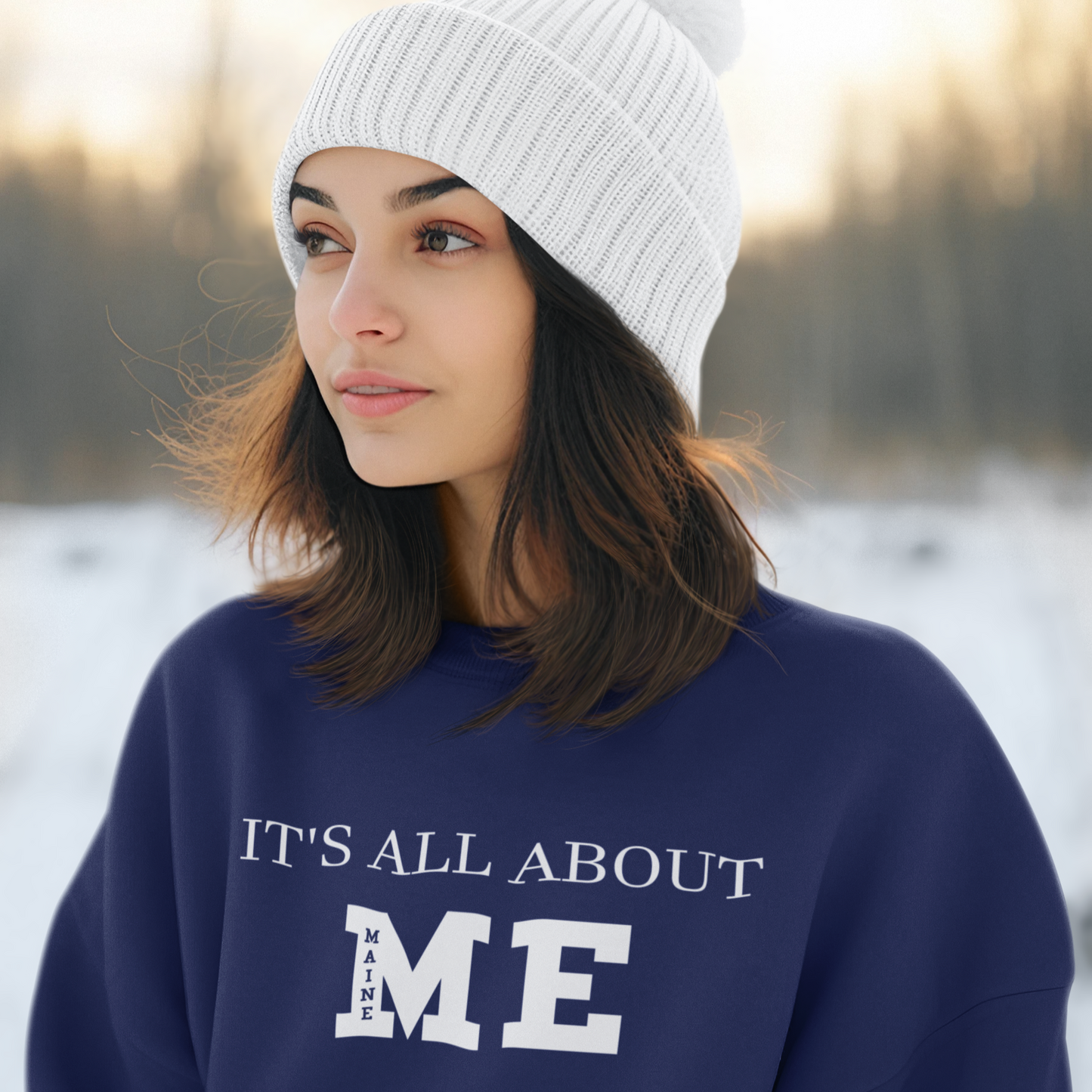 It's All About ME (Maine) crewneck sweatshirt - Team Navy Blue