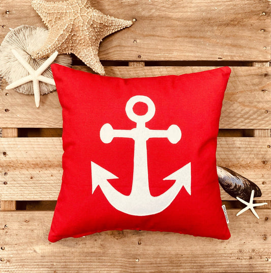Anchor Pillow, Nautical Decor, Coastal Home, Beach House Throw Pillow