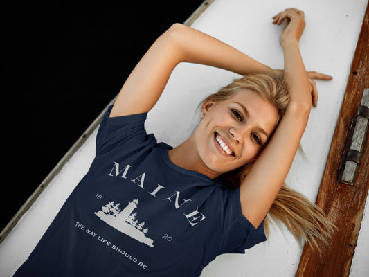 Maine - the way life should be t-shirt - Navy