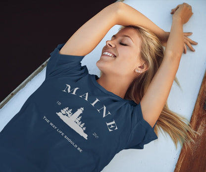 Maine - the way life should be t-shirt - Navy