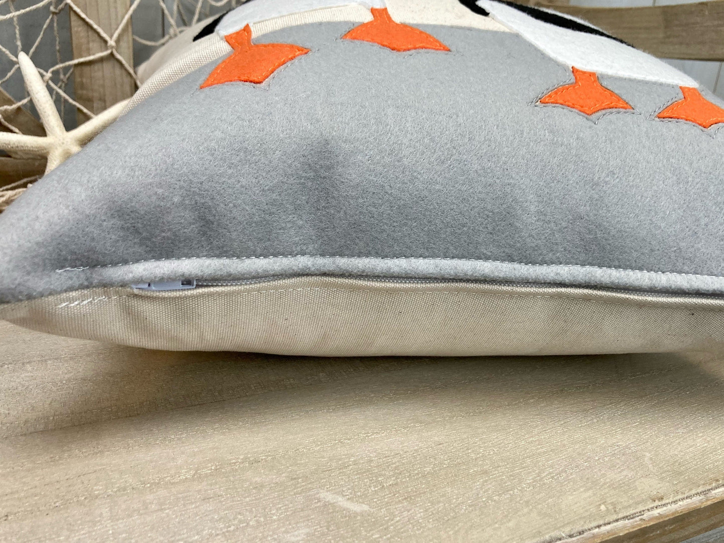 Puffin Pillow - Nautical Lumbar Pillow
