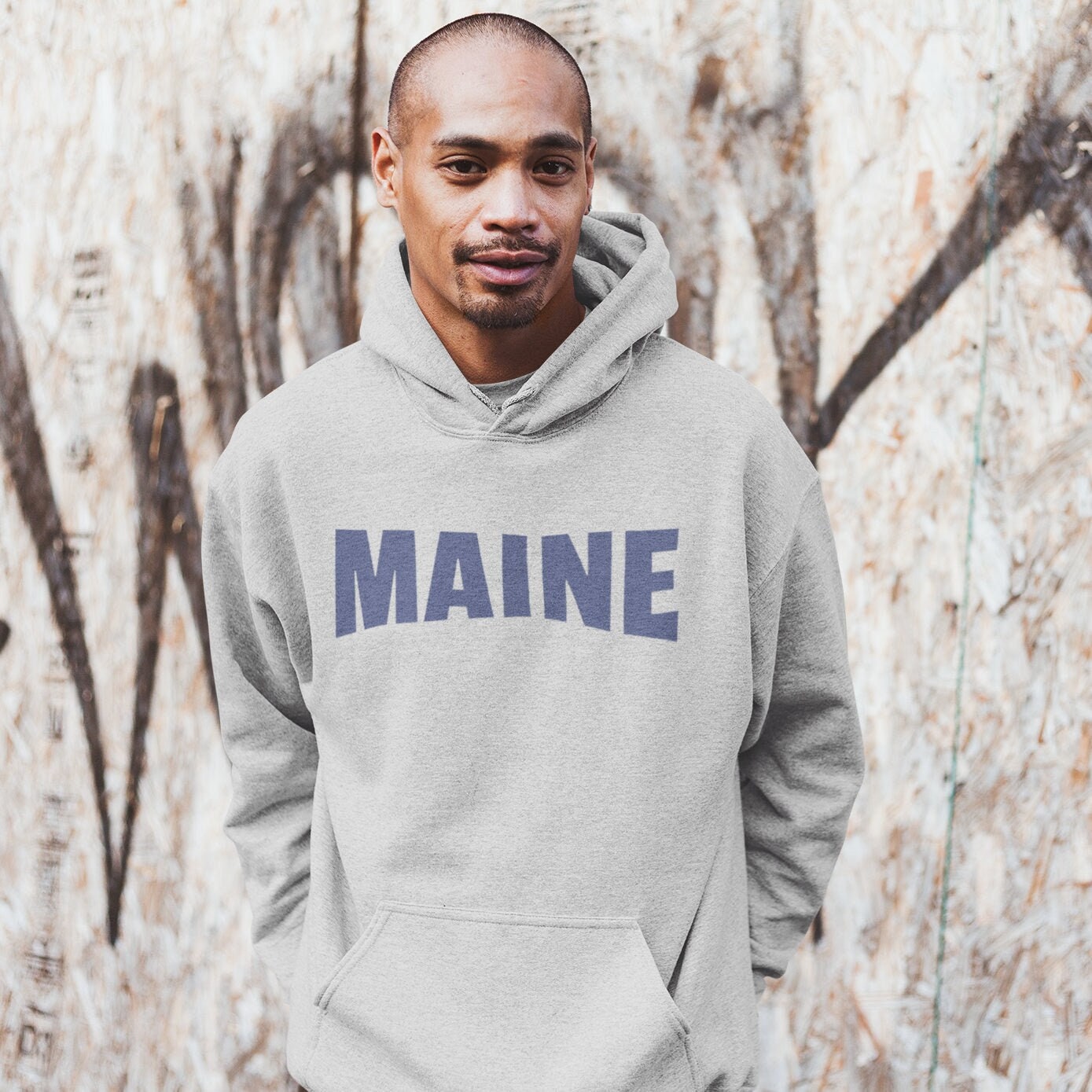 Maine College-style Hooded Sweatshirt