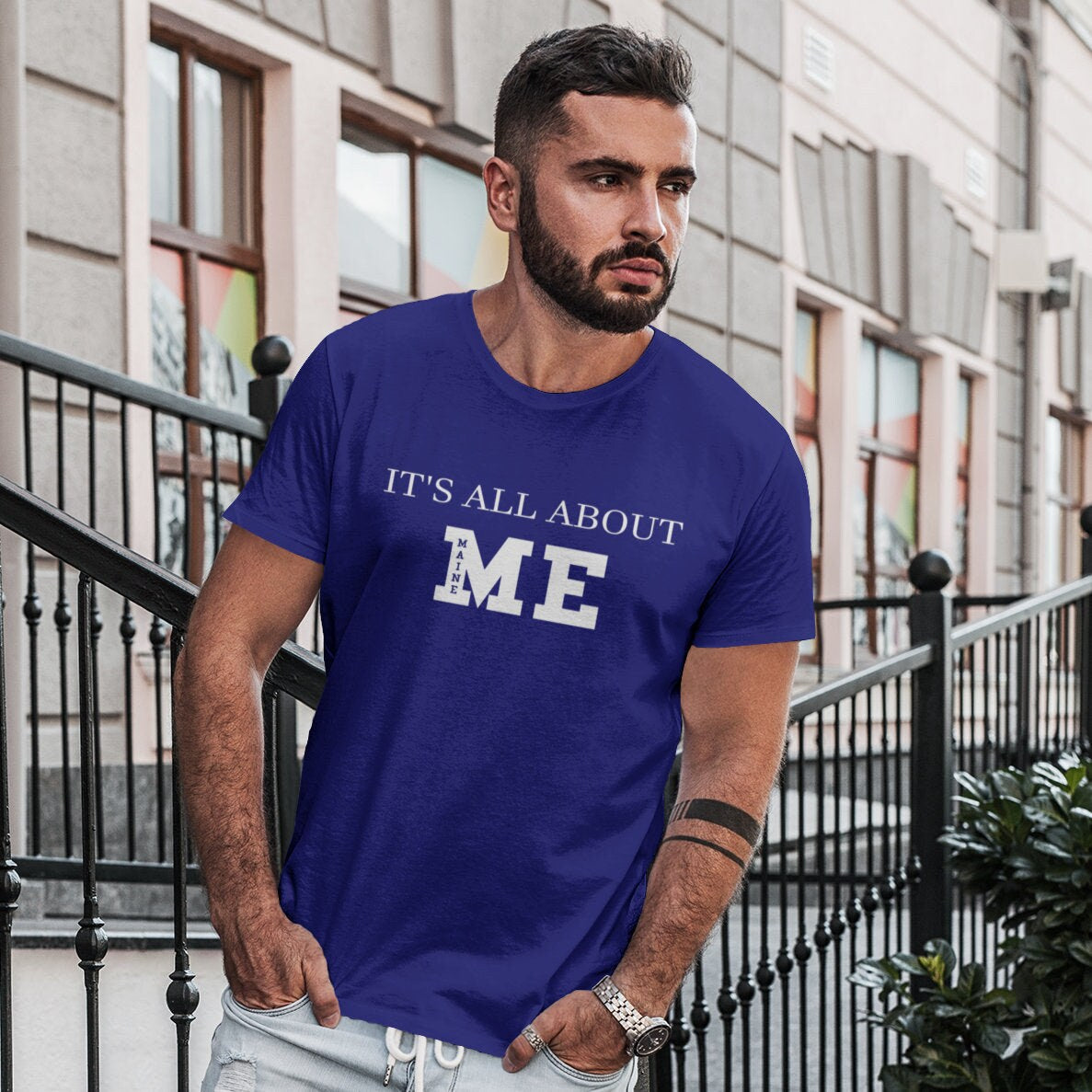 It's All About ME (Maine) short sleeved t-shirt - Team Navy Blue