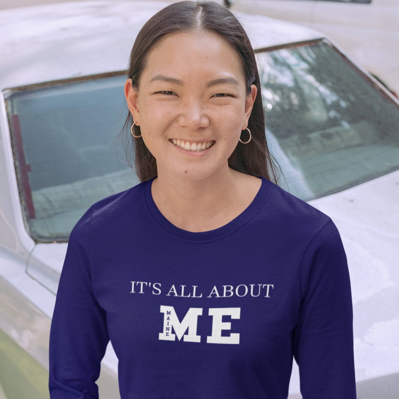 It's All About ME (Maine) long-sleeved t-shirt - Team Navy